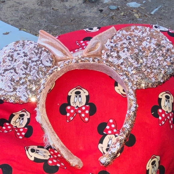 Authentic Disney Minnie Mouse Sequin Ear Headband for Adults – Rose Gold & Pink - Picture 3 of 7